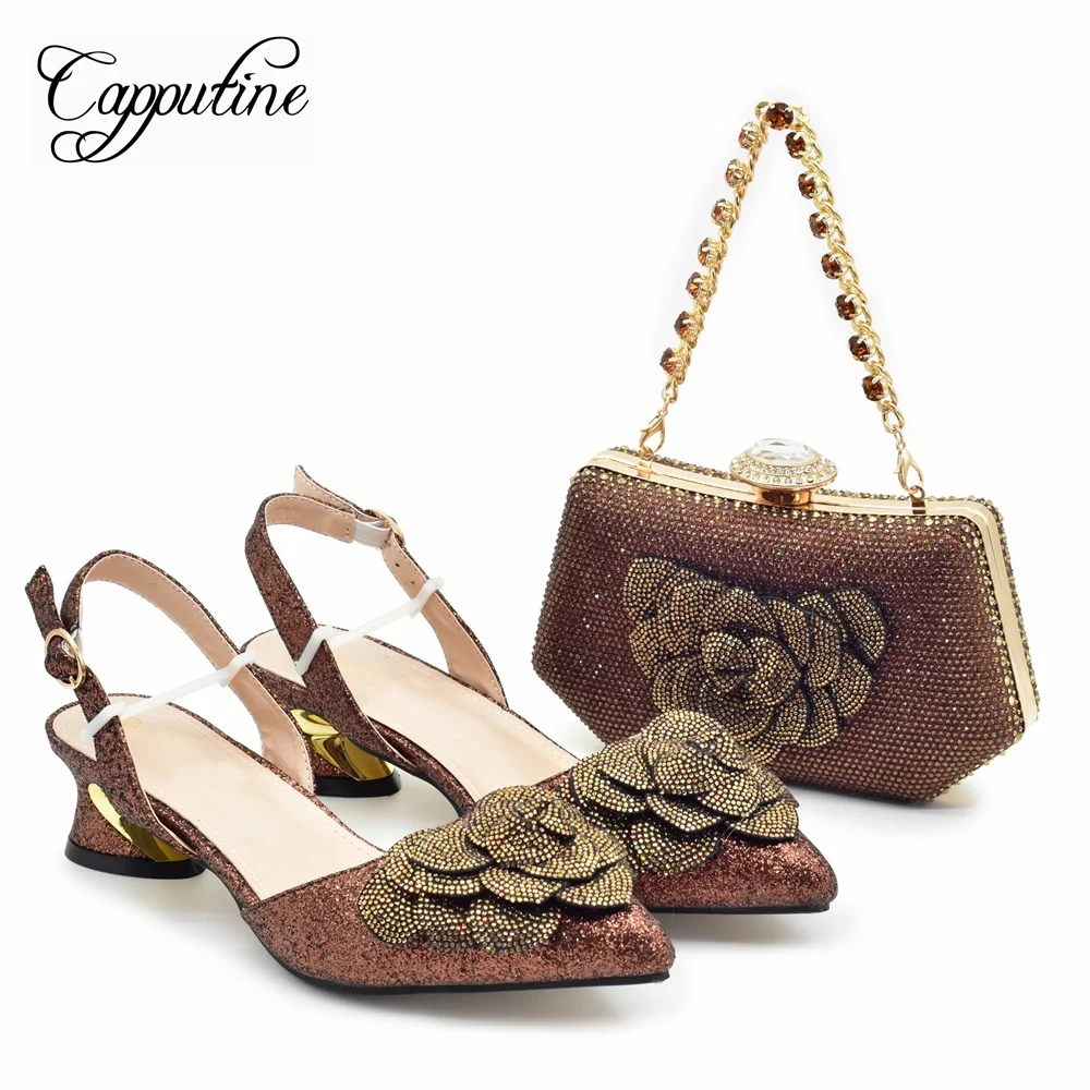 Coffee Women Shoes And Bag Set Fashion African Ladies Pumps Match With Handbag Purse Sandals Clutch Escarpins Femme 938-83
Coffee Women Shoes And Bag Set Fashion African Ladies Pumps Match With Handbag Purse Sandals Clutch Escarpins Femme 938-83