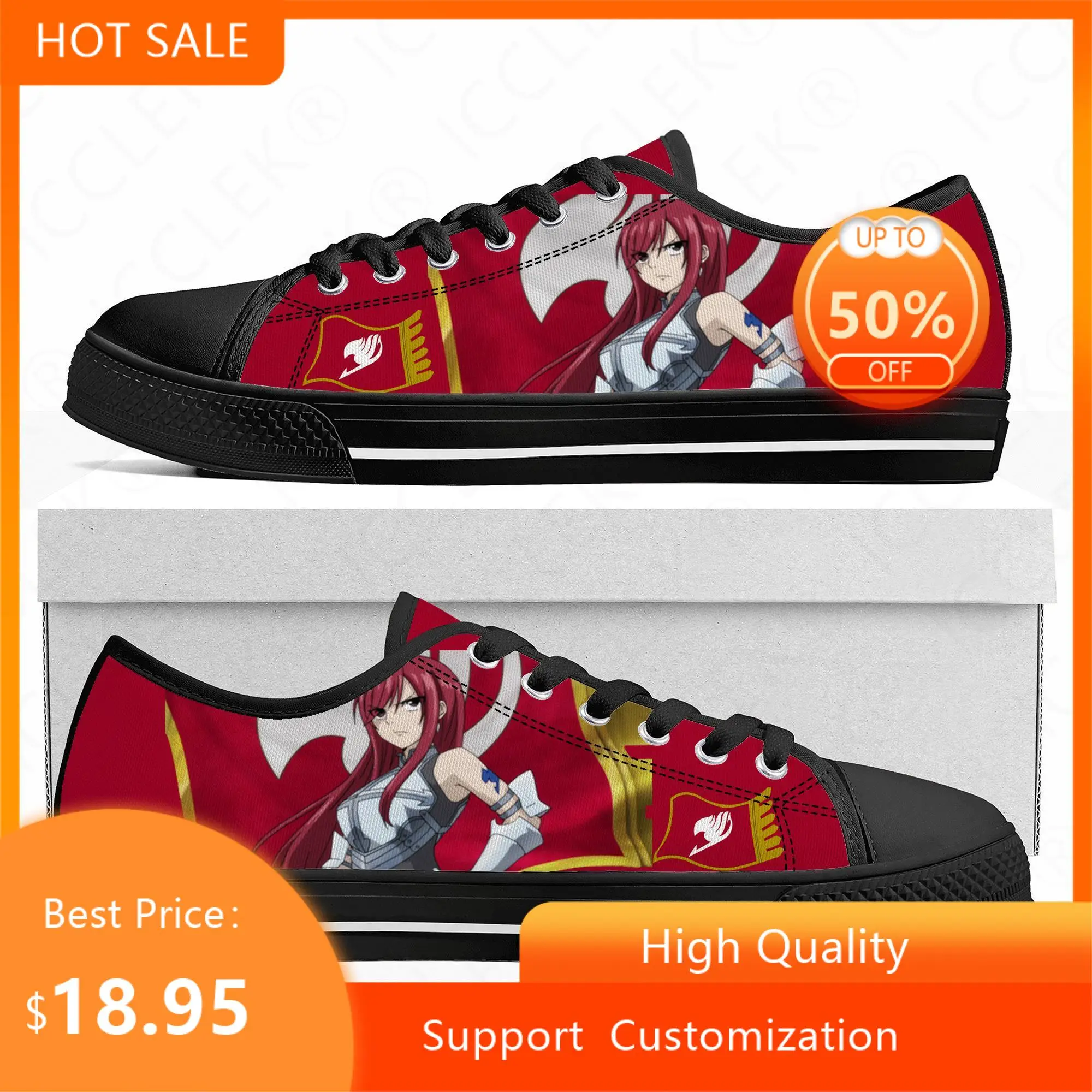 Manga Erza Scarlet Anime Fairy Tail Low Top Sneakers Mens Womens Teenager High Quality Canvas Sneaker Couple Shoes Custom Shoe
Manga Erza Scarlet Anime Fairy Tail Low Top Sneakers Mens Womens Teenager High Quality Canvas Sneaker Couple Shoes Custom Shoe