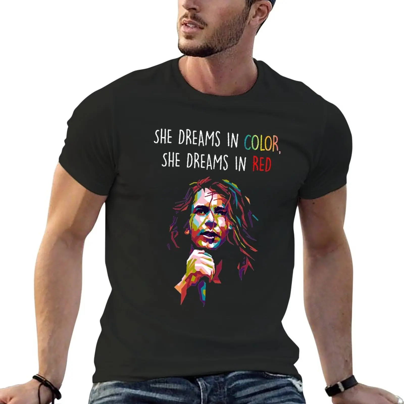 New She dreams in color She dreams in red T-Shirt cute clothes shirts graphic tees Anime t-shirt t shirts for men
New She dreams in color She dreams in red T-Shirt cute clothes shirts graphic tees Anime t-shirt t shirts for men
