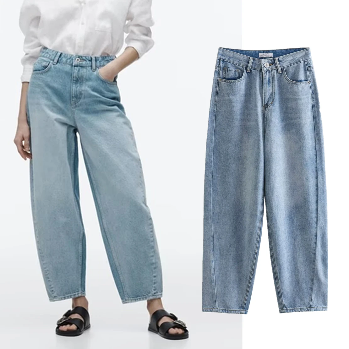 Jenny&Dave American Style Retro Girls Washed High Waist Loose Mom Jeans Fashion Blue Boyfriend Harem Jeans Women
Jenny&Dave American Style Retro Girls Washed High Waist Loose Mom Jeans Fashion Blue Boyfriend Harem Jeans Women