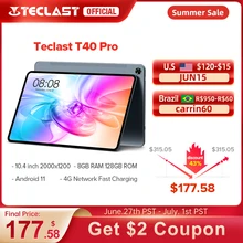 Teclast T40 Pro 10.4 inch Tablet 2000x1200 IPS 8GB RAM 128GB ROM UNISOC T618 Octa Core Android 11 4G Network Wifi Fast Charging Teclast T40 Pro 10.4 inch Tablet 2000x1200 IPS 8GB RAM 128GB ROM UNISOC T618 Octa Core Android 11 4G Network Wifi Fast Charging