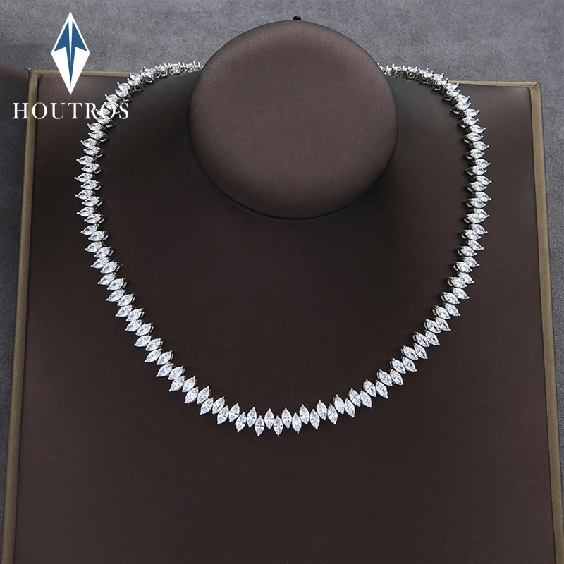 Houtros Marquise Cut Zircon Tennis Necklace for Women 925 Sterling Silver Plated 18K Gold Diamond Neck Chain Party Fine Jewelry
Houtros Marquise Cut Zircon Tennis Necklace for Women 925 Sterling Silver Plated 18K Gold Diamond Neck Chain Party Fine Jewelry
