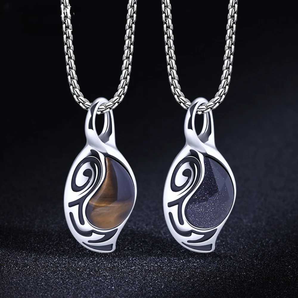 New Man Titanium Natural Tiger Eye Stone Necklace Women In Pendant Necklaces Jewelry Neutral Stainless Steel Metal Chain
New Man Titanium Natural Tiger Eye Stone Necklace Women In Pendant Necklaces Jewelry Neutral Stainless Steel Metal Chain