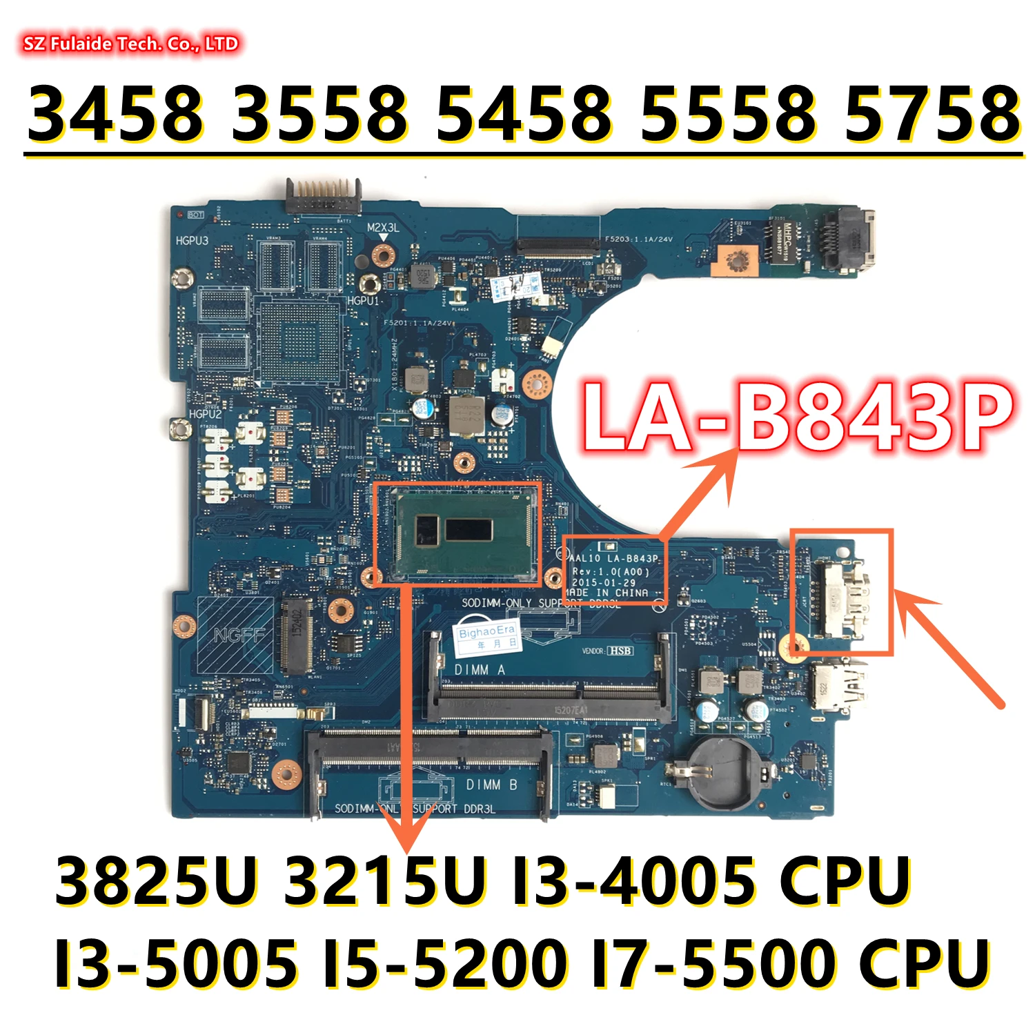 CN-0N9T5P 0F0FC6 0FRV68 0RC3PN для dell Inspiron 3458 3558 5558 5758 материнская плата для ноутбука 3825U 3215U I3 I5 I7 CPU 1024
CN-0N9T5P 0F0FC6 0FRV68 0RC3PN для dell Inspiron 3458 3558 5558 5758 материнская плата для ноутбука 3825U 3215U I3 I5 I7 CPU 1024