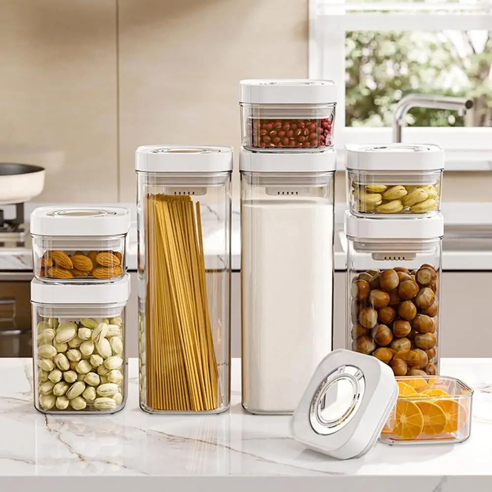 Kitchen Sealed Storage Container Cereal Dispenser Transparent Container Box For Fruit Nut Snacks Rice Grain Kitchen Organizer
Kitchen Sealed Storage Container Cereal Dispenser Transparent Container Box For Fruit Nut Snacks Rice Grain Kitchen Organizer