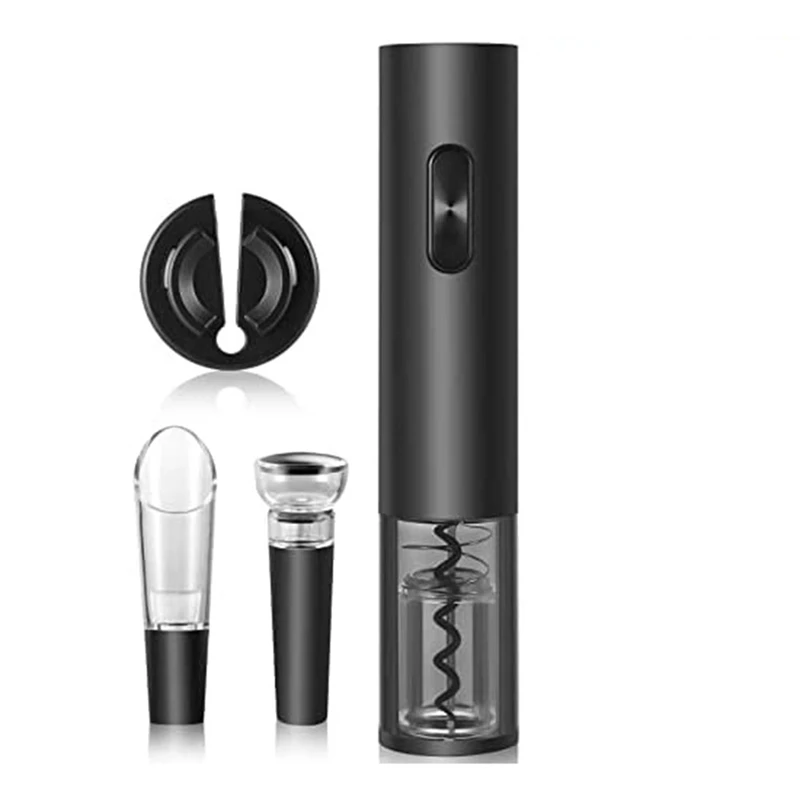 

4 In 1 Electric Wine Opener Set,Automatic Wine Bottle Opener With Foil Cutter,Wine Pourer&Vacuum Stopper, For Wine Lover