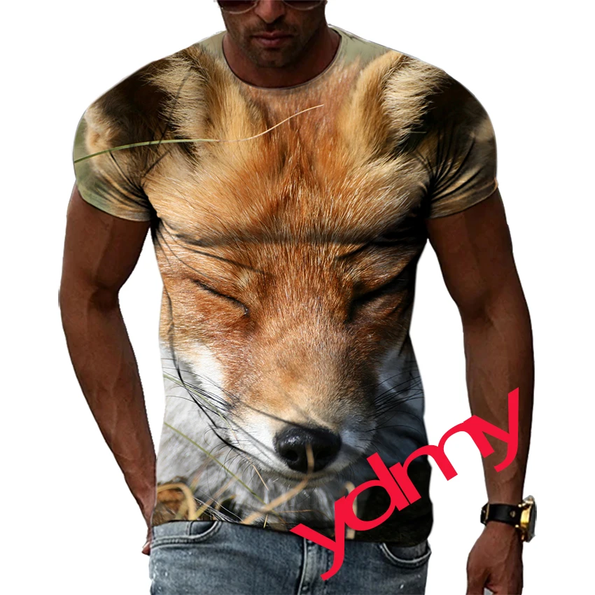 Summer Leisure The Wild Fox Pattern Men's T-shirt Hip Hop 3D Print Personality Rod Neck Short Sleeve Tops Fashion Clothes
Summer Leisure The Wild Fox Pattern Men's T-shirt Hip Hop 3D Print Personality Rod Neck Short Sleeve Tops Fashion Clothes