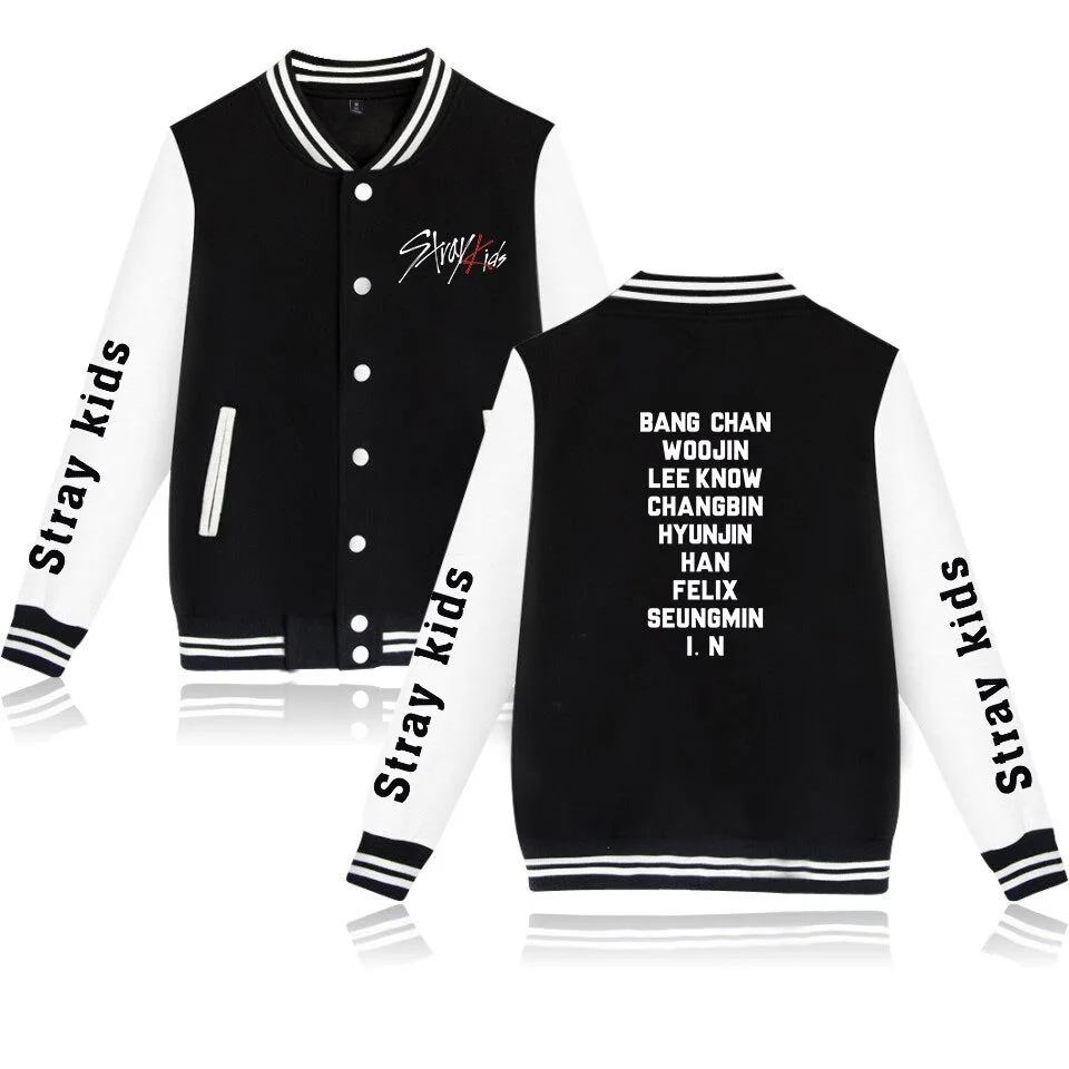 Stray Kids Baseball Jacket Kpop Seungmin WOOJIN CHANGBIN FELIX BANG CHAN LEE KNOW Jacket Sweatshirt Coat Unisex SKZ Fans Clothes
Stray Kids Baseball Jacket Kpop Seungmin WOOJIN CHANGBIN FELIX BANG CHAN LEE KNOW Jacket Sweatshirt Coat Unisex SKZ Fans Clothes