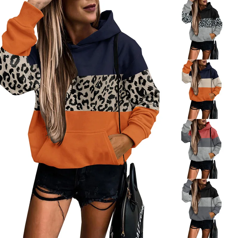 2023 Women's New Leopard Pattern Panel Hooded Winter Casual Versatile Contrast Color Sweater
2023 Women's New Leopard Pattern Panel Hooded Winter Casual Versatile Contrast Color Sweater