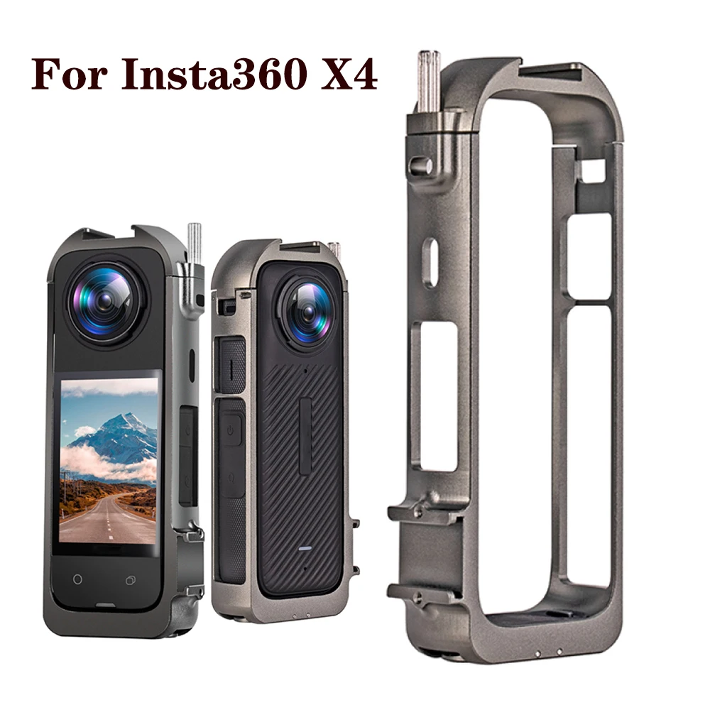 

Metal Protective Cage Case for Insta360 X4 Frame Rig with Cold Shoe Mount Interface for Insta 360 X4 Action Camera Accessories