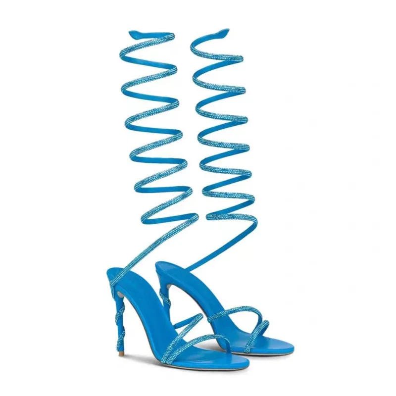 Women's Sandals Summer 2023 Ankle Wrap Crystal Stiletto Blue Gladiator Dress Pumps Snake Wristband Prom High Heel Shoes
Women's Sandals Summer 2023 Ankle Wrap Crystal Stiletto Blue Gladiator Dress Pumps Snake Wristband Prom High Heel Shoes
