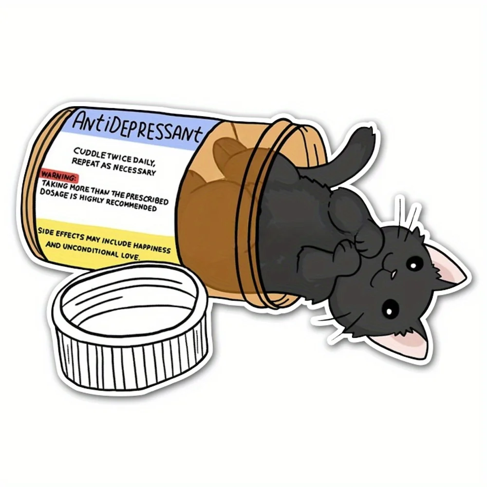 Cute Cat Antidepressant Vinyl Sticker Car Vinyl Decal Sticker For Laptops Cars Hydroflask Cats Stickers Decorative Accessories
Cute Cat Antidepressant Vinyl Sticker Car Vinyl Decal Sticker For Laptops Cars Hydroflask Cats Stickers Decorative Accessories