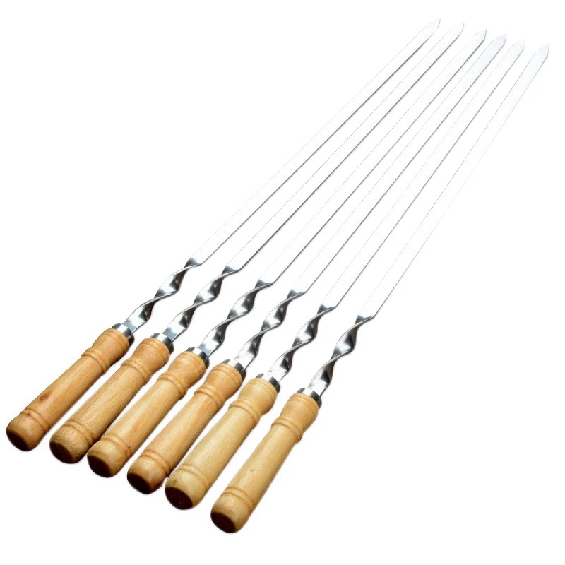 6Pcs 55cm BBQ Skewers Long Handle Shish Kebab Barbecue Grill Stick Wood BBQ Fork Stainless Steel Outdoors Grill Needle
6Pcs 55cm BBQ Skewers Long Handle Shish Kebab Barbecue Grill Stick Wood BBQ Fork Stainless Steel Outdoors Grill Needle