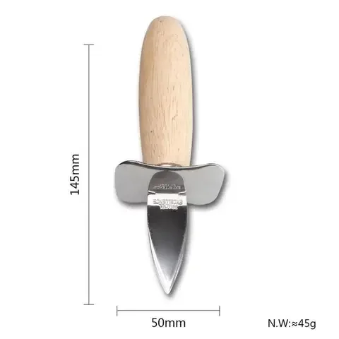 

Portable Stainless Steel Seafood Scallop Pry Knife with Wooden Handle Oyster Knives Sharp-edged Shucker Shell Seafood Opener