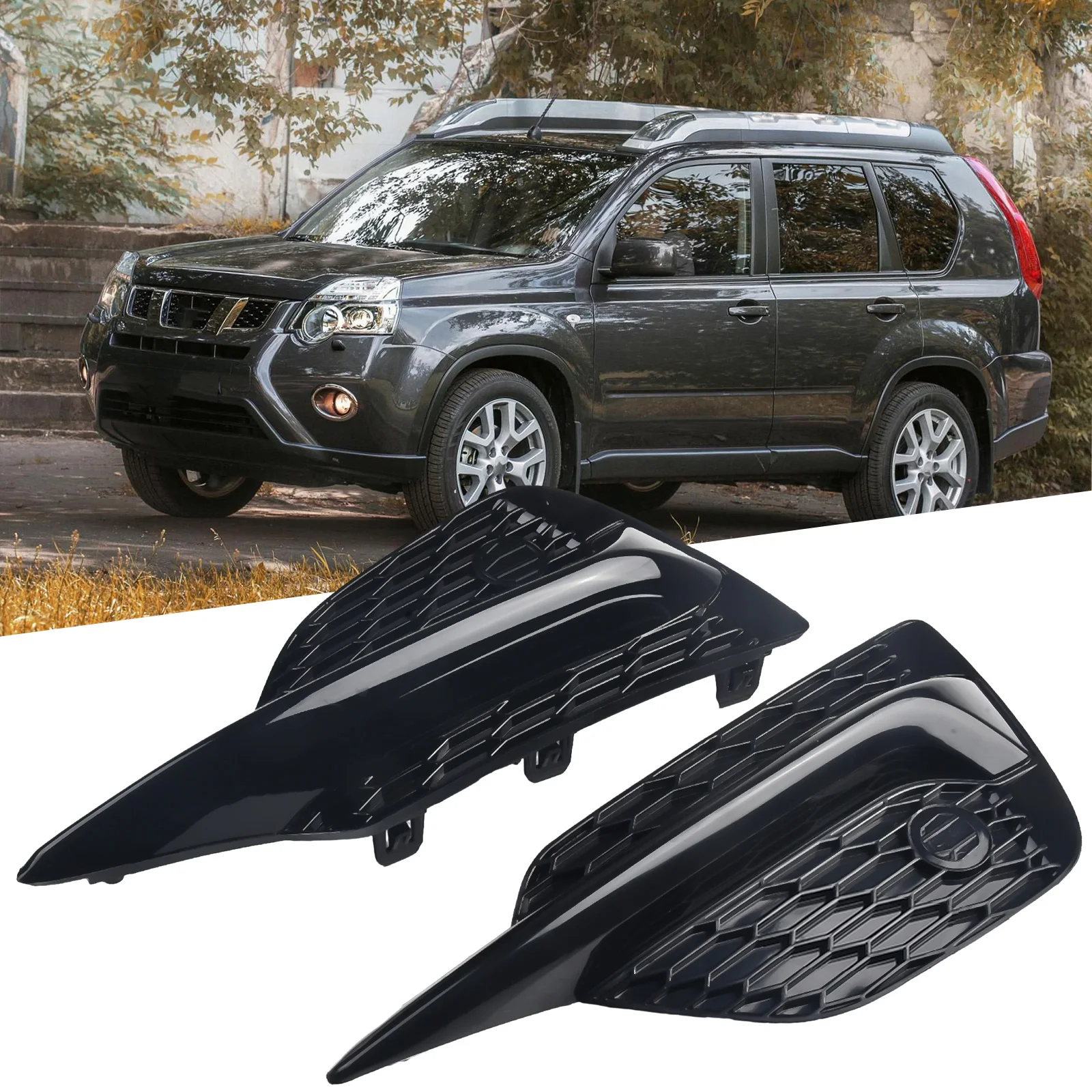 2pcs/set Car Front Bumper Fog Light Cover Black Plastic 62257-6MR5B/62256-6MR5B For Nissan For Rogue Sport For X-Trail 2020-2022
2pcs/set Car Front Bumper Fog Light Cover Black Plastic 62257-6MR5B/62256-6MR5B For Nissan For Rogue Sport For X-Trail 2020-2022