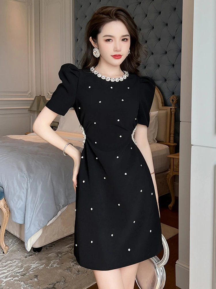 Elegant Sweet Black Dresses Women's Shiny Diamond Hollow Cut Out Waist Short Gown Femme Banquet Party Vestidos Fashion Show Lady
Elegant Sweet Black Dresses Women's Shiny Diamond Hollow Cut Out Waist Short Gown Femme Banquet Party Vestidos Fashion Show Lady
