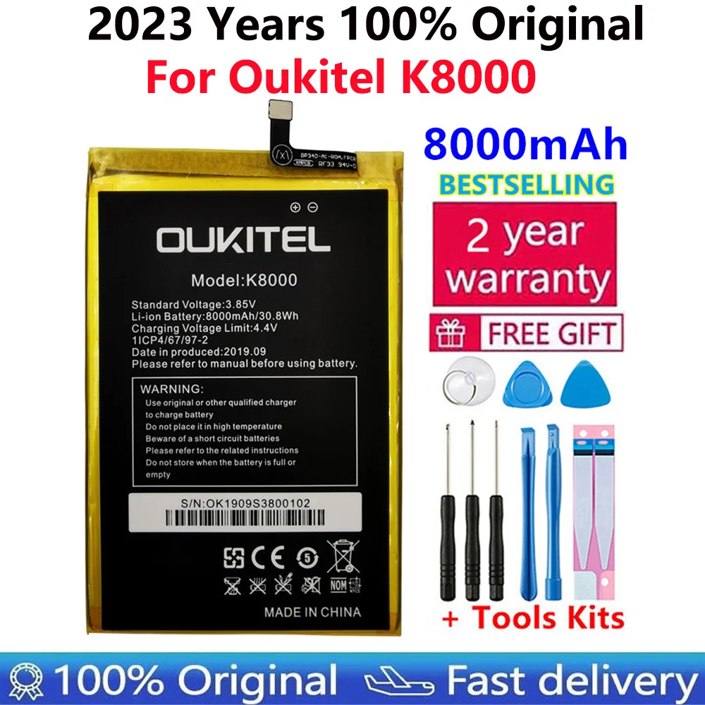 100% Original 8000mAh battery For Oukitel K8000 Bateria Mobile Phone Replacement Battery + Gift Tools
100% Original 8000mAh battery For Oukitel K8000 Bateria Mobile Phone Replacement Battery + Gift Tools