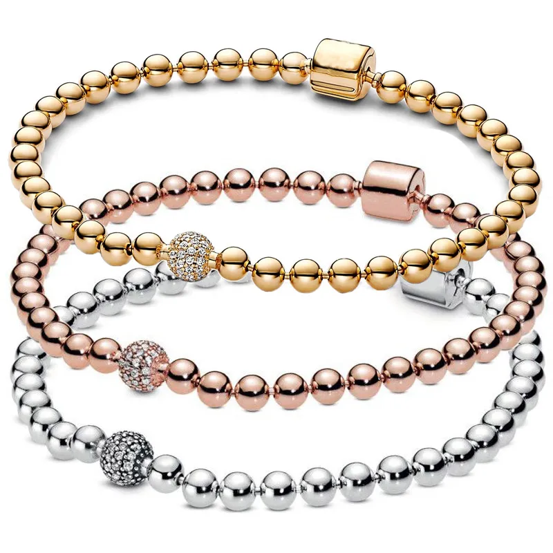 Rose Gold Shine Beads & Pave Crystal Sliding 925 Sterling Silver Bracelet Fit Europe Original Bangle Bead Charm Diy Jewelry
Rose Gold Shine Beads & Pave Crystal Sliding 925 Sterling Silver Bracelet Fit Europe Original Bangle Bead Charm Diy Jewelry