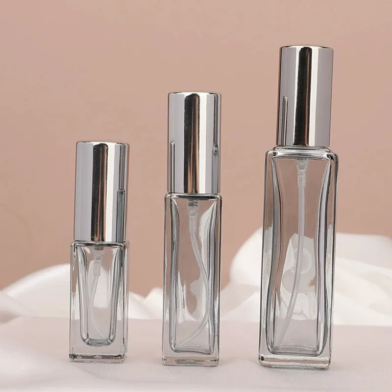 

5/10/20ml Perfume Spray Bottle Clear Glass Press Atomizers Refillable Cosmetics Empty Container Travel Portable Mini Bottle 1pc