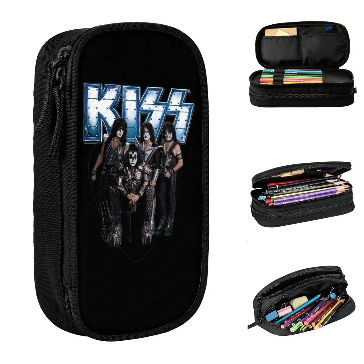 Металлические Чехлы для карандашей KISS THE BAND ROCK, фотодержатель для детей, вместительные сумки для карандашей, школьные принадлежности 
Металлические Чехлы для карандашей KISS THE BAND ROCK, фотодержатель для детей, вместительные сумки для карандашей, школьные принадлежности