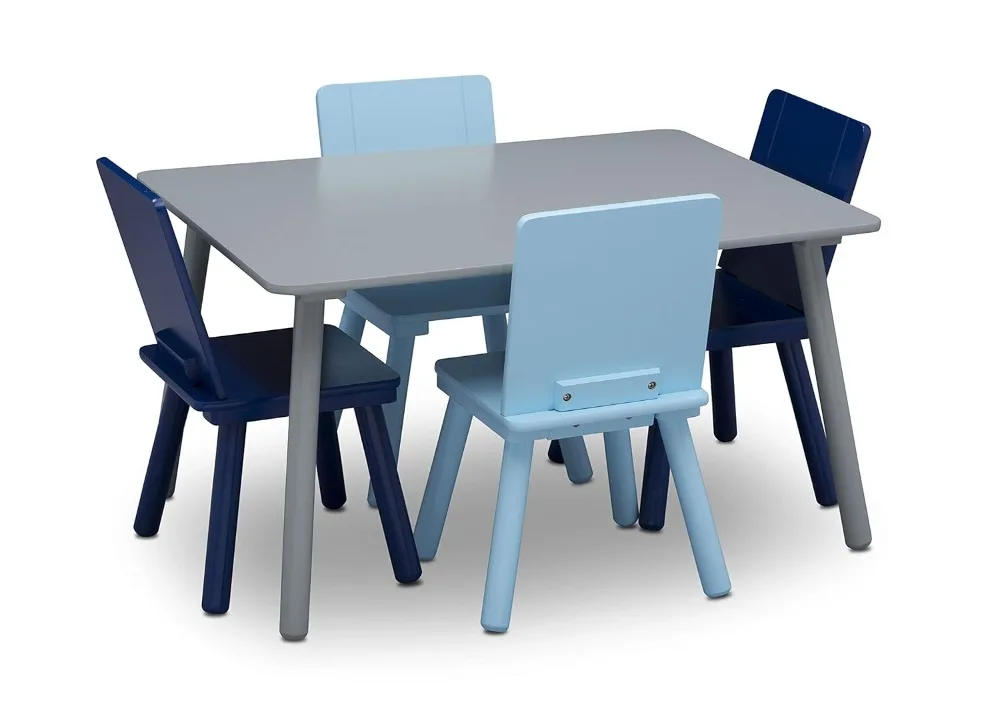 Kids Table and Chair Set (4 Chairs Included) Grey/Blue Perfect Playroom Furniture Quality Craftsmanship
Kids Table and Chair Set (4 Chairs Included) Grey/Blue Perfect Playroom Furniture Quality Craftsmanship