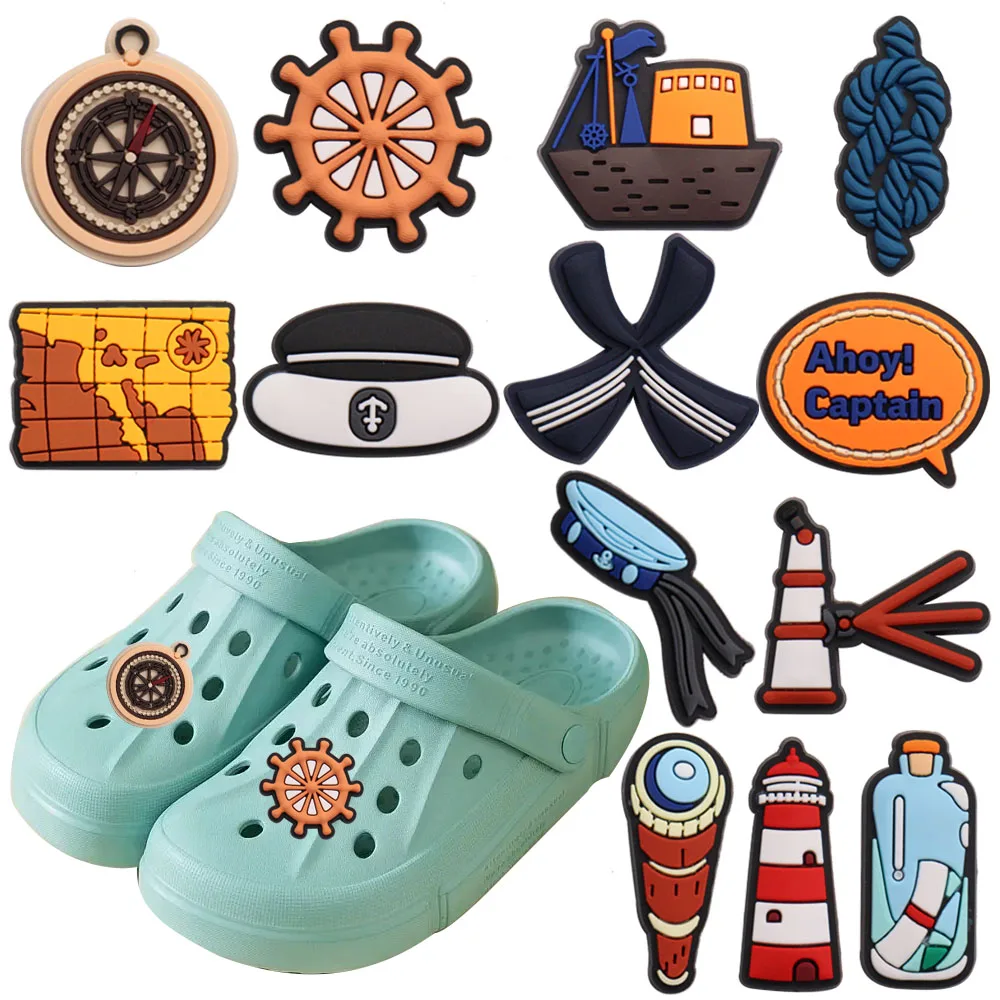 Sell Retail 1-13pcs PVC Shoe Charms Lighthouse Sailing Ship Compass PVC Accessories Shoes Buckles Fit Wristbands Kids Party Gift
Sell Retail 1-13pcs PVC Shoe Charms Lighthouse Sailing Ship Compass PVC Accessories Shoes Buckles Fit Wristbands Kids Party Gift