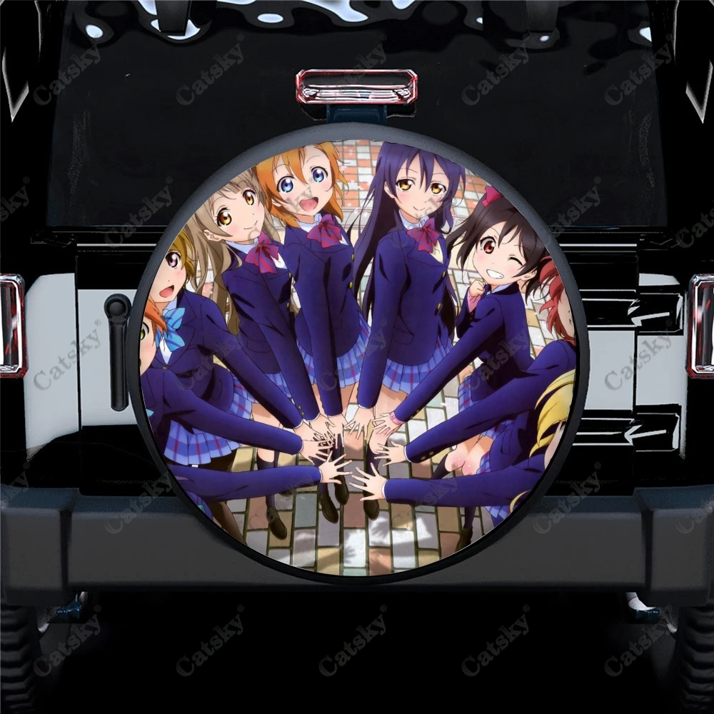 

Custom Anime Love Live Car Accessories Spare Tire Cover Waterproof Tire Wheel Decoration Protect for Truck SUV Trailer 14-17inch