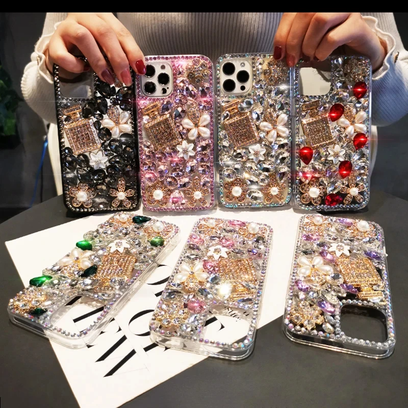 

Luxury Crystal Gem Rhinestone Case for iPhone, Soft Clear Phone Cover, For iPhone 15Pro, 14Plus, 11, 12, 13Pro, XS MAX, XR, 7, 8