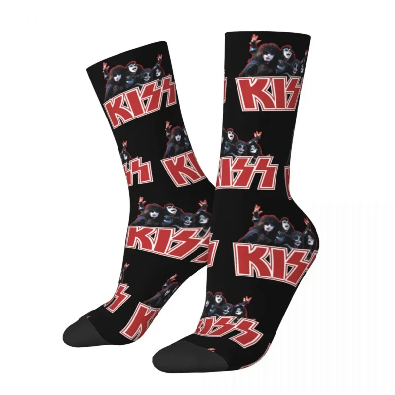 

Fashion Kiss Demon Starchild Spaceman Catman Print Socks Merch Rock Roll Band Kiss Accessories Cute Middle Tube Socks Non-slip