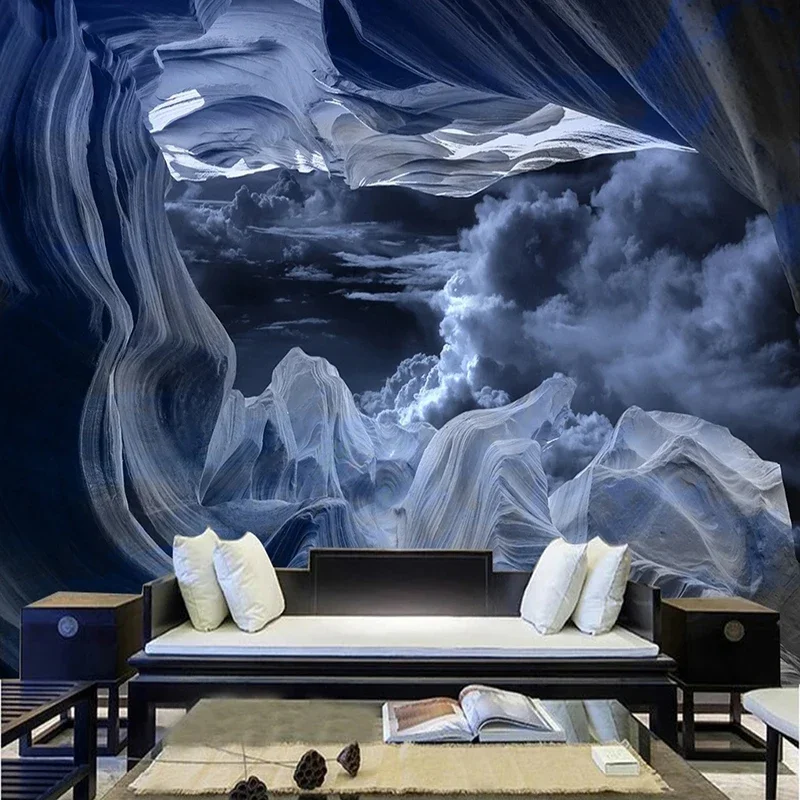 

Custom Any Size Cave Stone Dark Cloud Sky 3D Wallpaper Background Wall Home Decor Murals Living Room Bedroom Sofa 3D Wall Papers