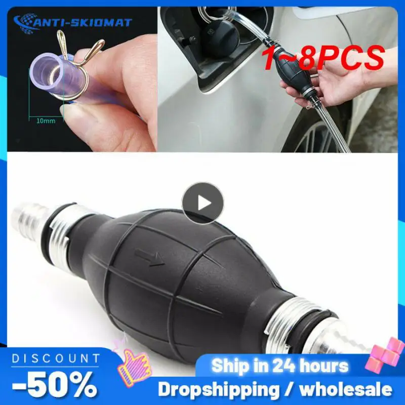 

1~8PCS Universal 8mm Siphon Hand Pump Portable Manual Car Fuel Transfer Pump For Gas Gasoline Petrol Diesel Oil Liquid With