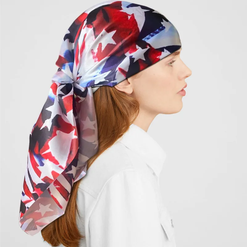 Шарф женский Шелковый с принтом и американским флагом, 70 см 
Шарф женский Шелковый с принтом и американским флагом, 70 см