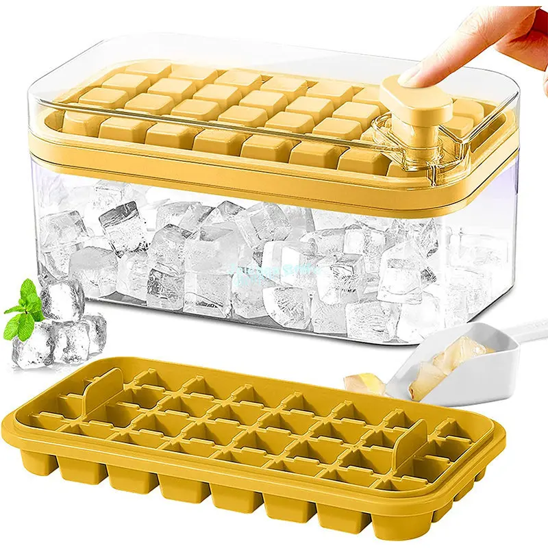 Square Ice Cube Tray with Lid and Bin for Freezer, Quick Demould, Ice Cube Molds, Whiskey Drink Set, Kitchen Gadget
Square Ice Cube Tray with Lid and Bin for Freezer, Quick Demould, Ice Cube Molds, Whiskey Drink Set, Kitchen Gadget
