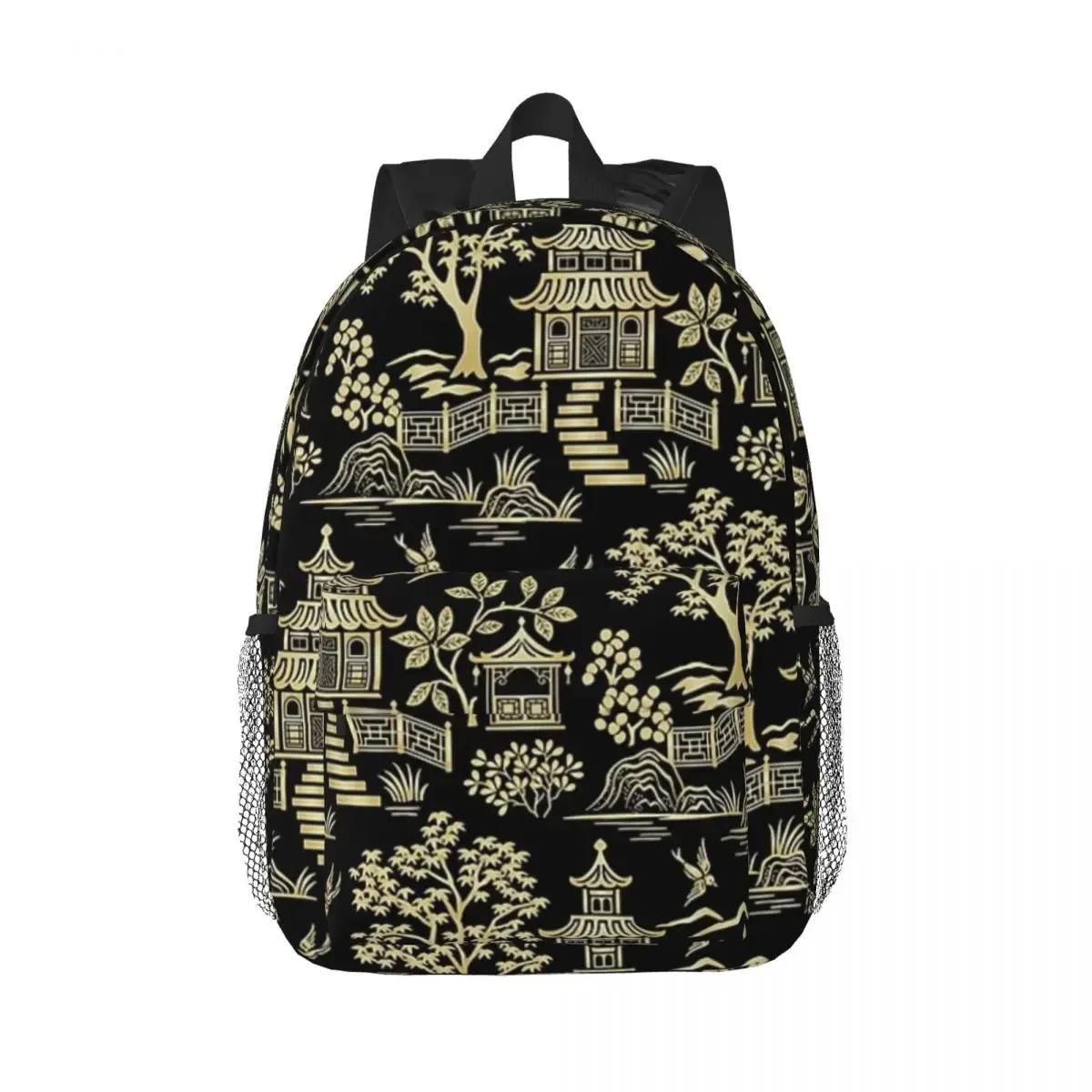 Chinoiserie Pagoda Black And Gold Backpacks Teenager Bookbag Casual Children School Bags Travel Rucksack Shoulder Bag
Chinoiserie Pagoda Black And Gold Backpacks Teenager Bookbag Casual Children School Bags Travel Rucksack Shoulder Bag