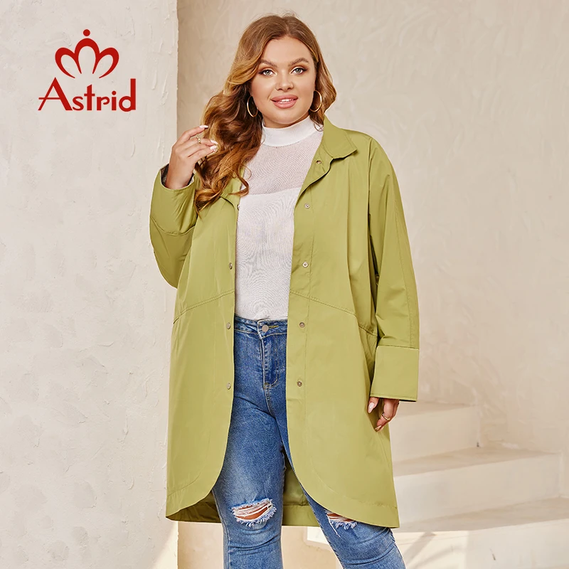 

Astrid 2024 Spring Autumn Long Women's Trench Coat Plus Size Windbreaker Double-Breasted Belted Outerwear Overcoat Female Jacket