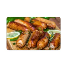 HX Delicious Food Carpets 3D Graphic Barbecue Grilled Sausages Flannel Mats Home Decorative Kitchen Rug Fashion Funny Gifts