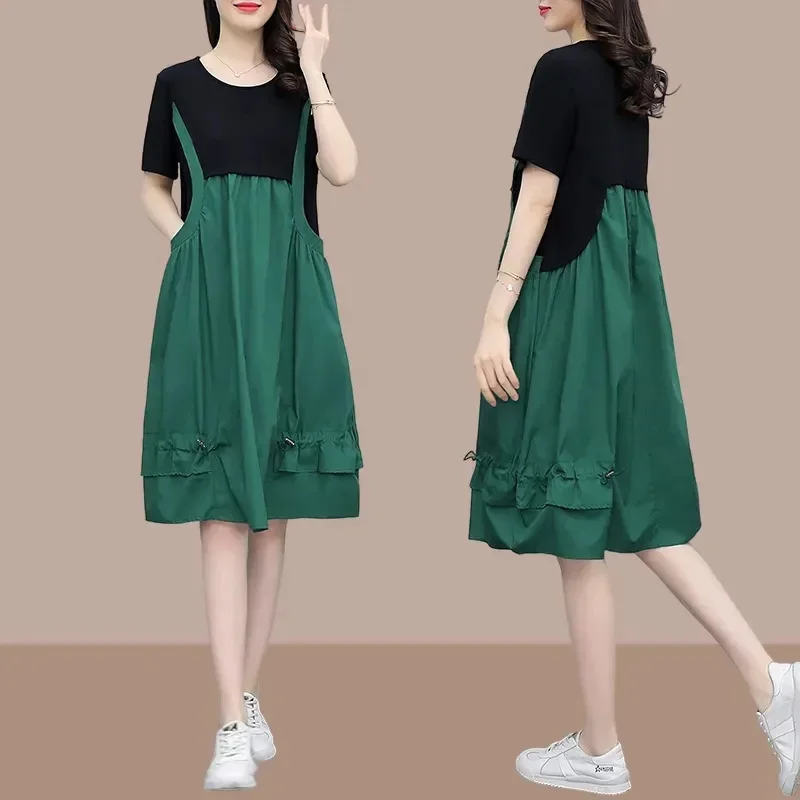 2024 Summer Large Size 6XL Women Dress Fat MM Casual Korean Vestidos Ladies Loose Fashion Slimming Fake Two-Piece Dresses Female
2024 Summer Large Size 6XL Women Dress Fat MM Casual Korean Vestidos Ladies Loose Fashion Slimming Fake Two-Piece Dresses Female