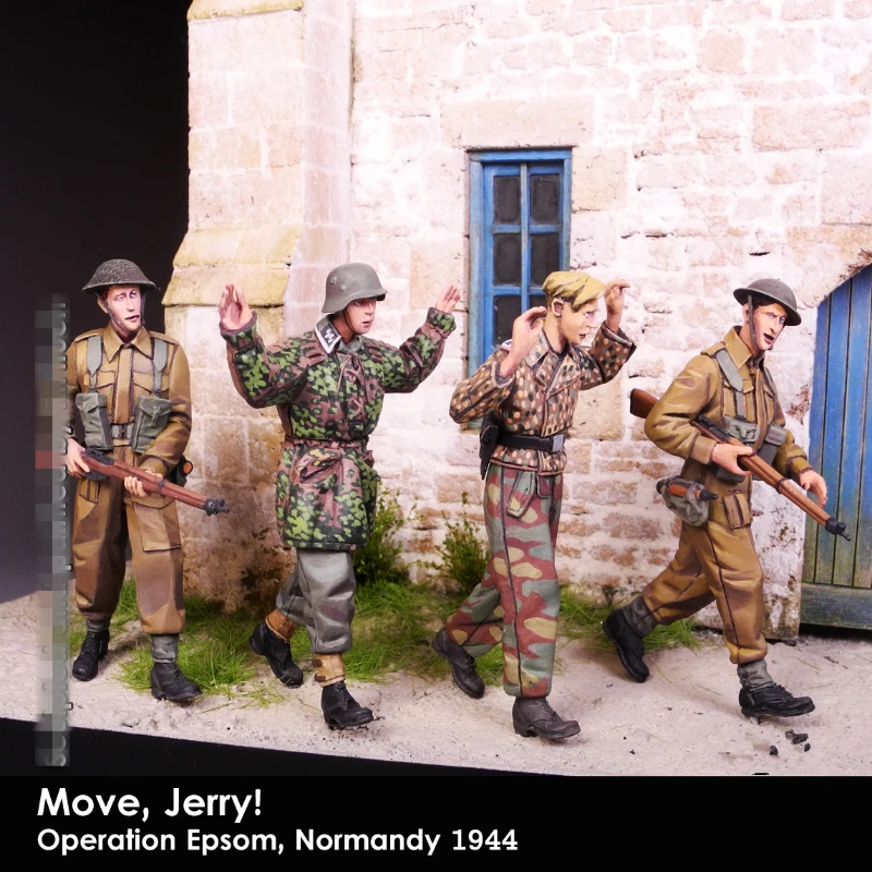 1/35 Die-Cast Resin Soldier Model Kit British soldiers German prisoners Normandy 1944 (4 figures) unassembled uncolored DIY Kit
1/35 Die-Cast Resin Soldier Model Kit British soldiers German prisoners Normandy 1944 (4 figures) unassembled uncolored DIY Kit