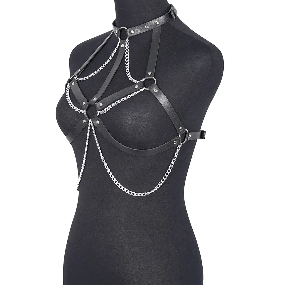 Women Sexy Chain Harness Belt Leather Lingerie Bdsm Sex Bondage Harness Sex Toys Goth Fetish Clothing Festival Rave Outfit Women Sexy Chain Harness Belt Leather Lingerie Bdsm Sex Bondage Harness Sex Toys Goth Fetish Clothing Festival Rave Outfit