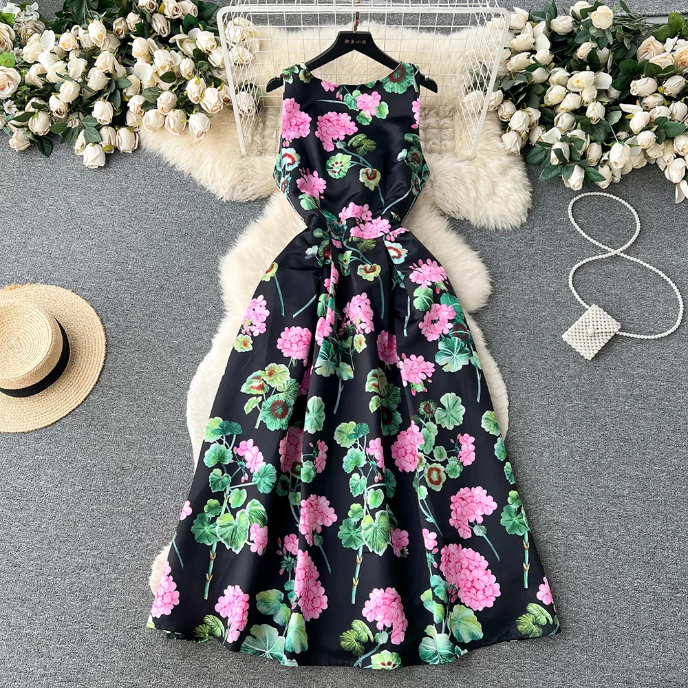 Evening Party Dresses For Women 2023 Vintage Flower Print Elegant Dress Summer Clothes Round Neck Sleeveless A Line Midi Dress
Evening Party Dresses For Women 2023 Vintage Flower Print Elegant Dress Summer Clothes Round Neck Sleeveless A Line Midi Dress