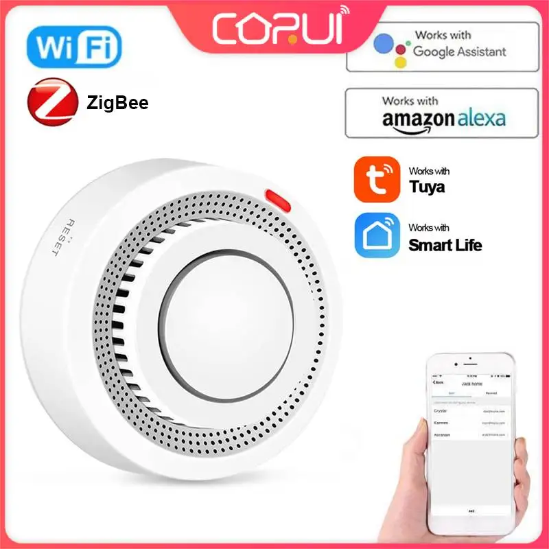 CORUI Tuya WiFi Zigbee Smart Smoke Detector Smart Fire Alarm Photoelectric Smoke Sensor Support Alexa Google Home Smart Life APP
CORUI Tuya WiFi Zigbee Smart Smoke Detector Smart Fire Alarm Photoelectric Smoke Sensor Support Alexa Google Home Smart Life APP