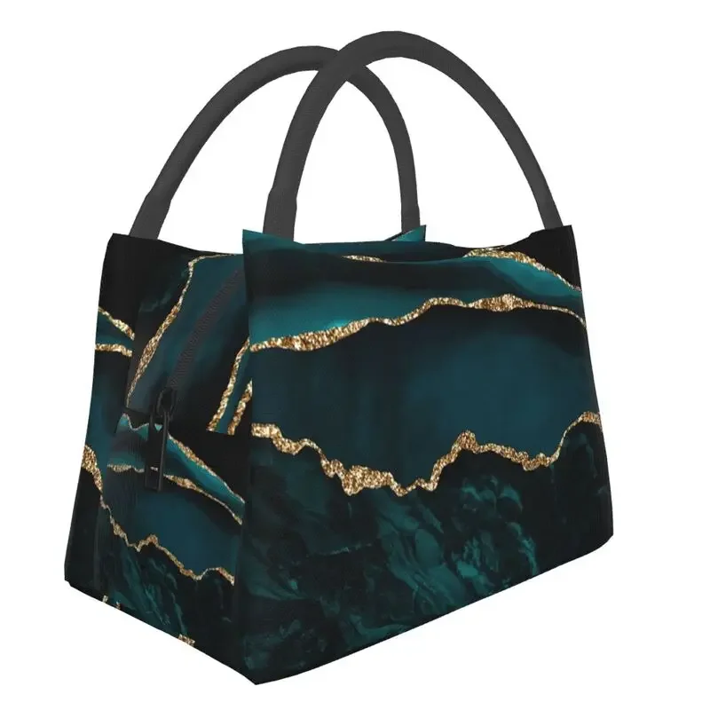 Teal And Gold Agate Portable Lunch Box Women Multifunction Geometric Patterns Cooler Thermal Food Insulated Lunch Bag
Teal And Gold Agate Portable Lunch Box Women Multifunction Geometric Patterns Cooler Thermal Food Insulated Lunch Bag