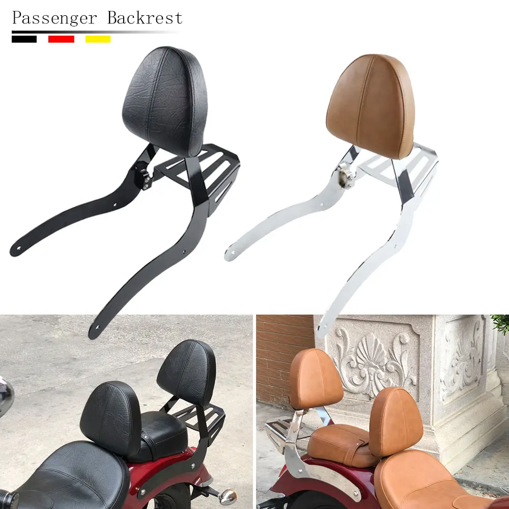 

Motorcycle Rear Passenger Backrest Seat Sissy Bar Cushion Luggage Rack Accessories For Indian Scout Sixty ABS 100th 2015-2023