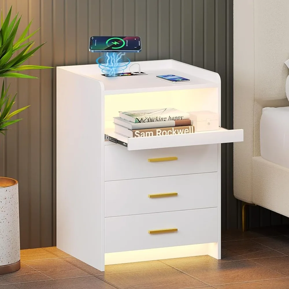 Nightstand, for Bedroom Beside Table - End Table with Charging Station for Livingroom Storage Chest, Nightstands
Nightstand, for Bedroom Beside Table - End Table with Charging Station for Livingroom Storage Chest, Nightstands