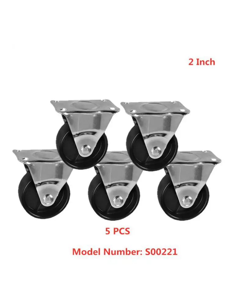 

(5 упаковок) ролики точечные 2-дюймовые черные ПП направленные ролики высота 65 мм плоское пластиковое колесо диаметр 5 см мебель односторонняя
