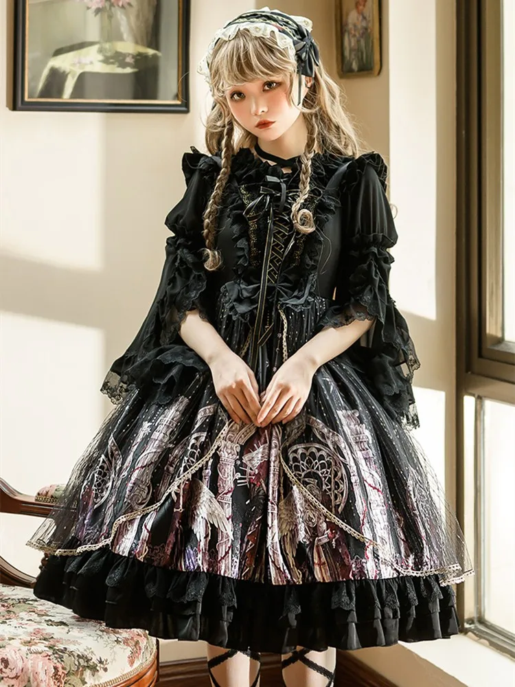 Gothic Lolita Jsk Dark Goth Girls Lovely Student Teenager Princess Dress Suspender Dress Jsk Kawaii Cosplay Tea Party Victorian
Gothic Lolita Jsk Dark Goth Girls Lovely Student Teenager Princess Dress Suspender Dress Jsk Kawaii Cosplay Tea Party Victorian