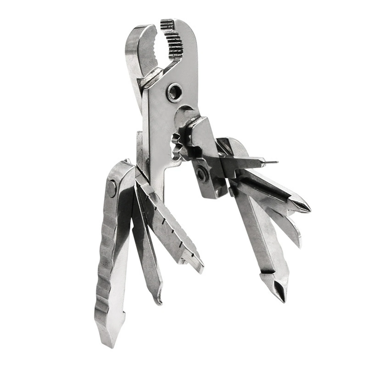 

Outdoor Portable Small Stainless Steel Folding Pliers Tool Pliers Wire Cutter Keychain Screwdriver Outdoor Combination Gadget