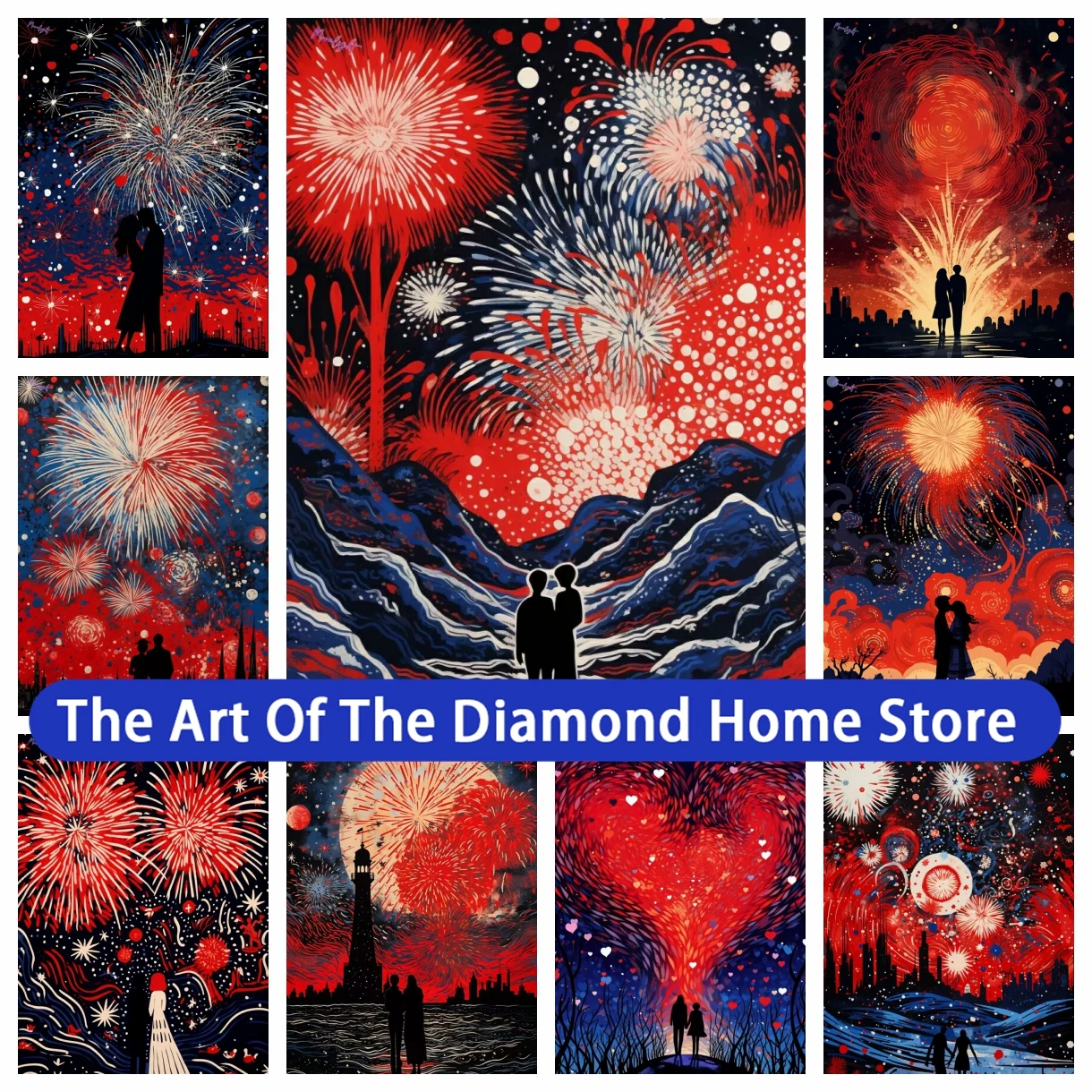 

Romantic Fireworks Art 5D DIY AB Drills Diamond Painting Art Embroidery Cross Stitch Mosaic Children's Gifts Home Decor 2023 New