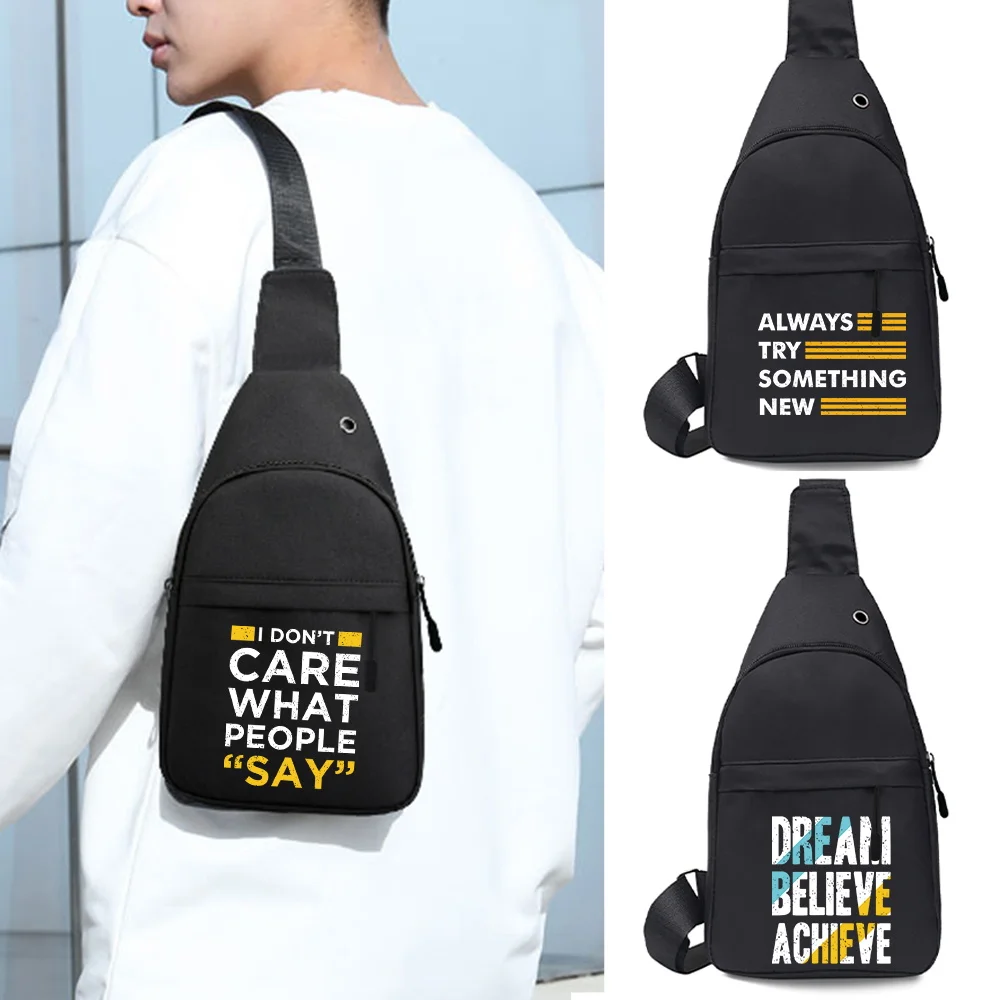 Men Chest Bags Casual Fanny Pack Small Short Trip Travel Waterproof Shoulder Bag Handbag Phrase Print Outdoor Crossbody Gym Bag
Men Chest Bags Casual Fanny Pack Small Short Trip Travel Waterproof Shoulder Bag Handbag Phrase Print Outdoor Crossbody Gym Bag