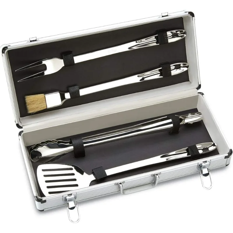 All-Clad Professional Tools with Case Stainless Steel BBQ Tools Set 4 Piece Pots and Pans, Cookware
All-Clad Professional Tools with Case Stainless Steel BBQ Tools Set 4 Piece Pots and Pans, Cookware